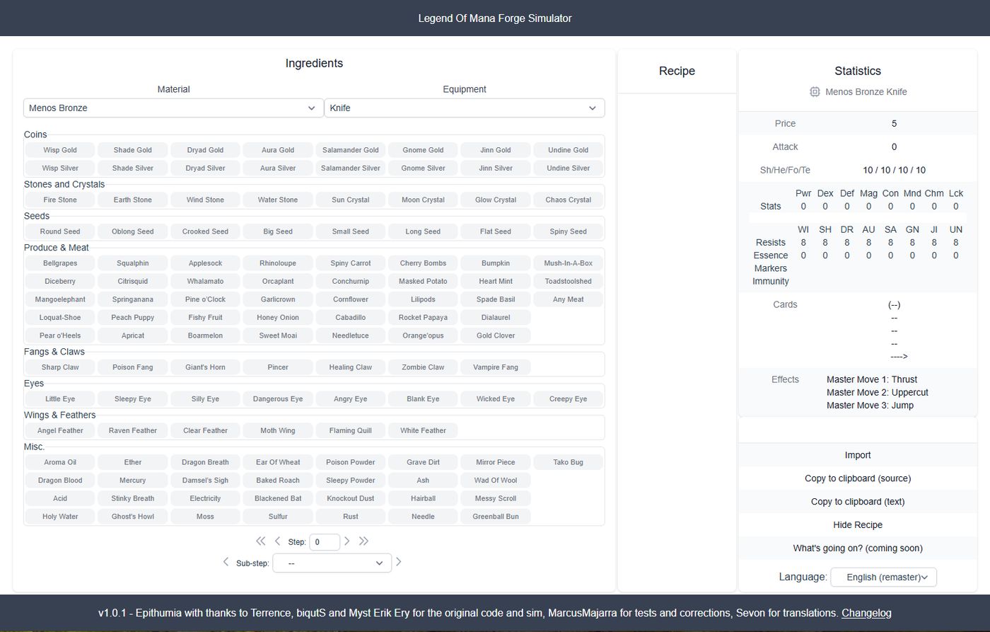 Screenshot of the ManaForge website